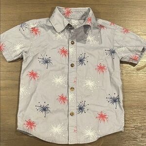 Carter's Kids Firework Print Shirt - Gray, Red, Blue